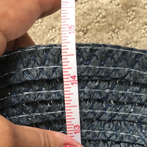 🆕👒 Wide Brim Woven Sun Hat Blue - Picture 5 of 6